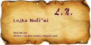 Lojka Noémi névjegykártya